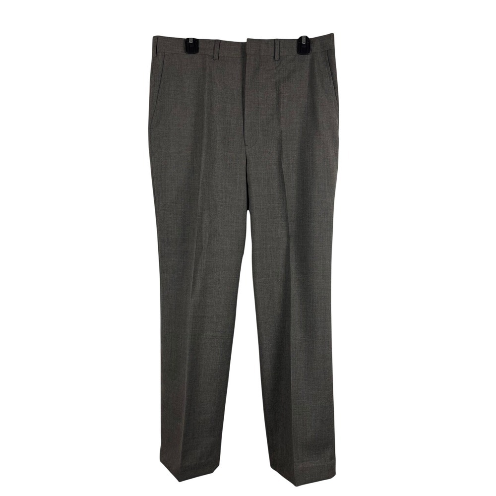 VTG Oakton Ltd Mens Dress Pants 36x32 Gray Wool Blend Suit Trousers Pleated